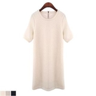 TIME/X9 - Short-Sleeve Round-Neck Dress