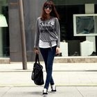 REDBALL - Dolman Sleeve Drawstring Hem Printed Top