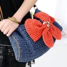 59 Seconds - Bow-Accent  Straw Crossbody Bag