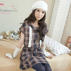Tokyo Fashion - Lace-Trim Plaid Dress