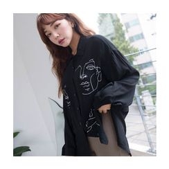 migunstyle - Printed Long Shirt migunstyle - Printed Long Shirt
