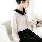 lovemark - Button-Back Chiffon Blouse