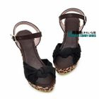Grace Candy - Bow-Accent Wedge Sandals
