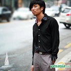 Purplow - Satin Line Detailed Shirt in Black