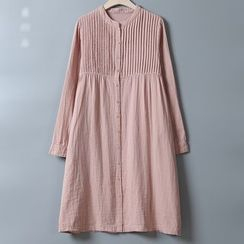 Rosadame - 打褶立领长袖衬衫裙 Rosadame - 打褶立领长袖衬衫裙