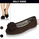 Holly Shoes - Rosette Fleece-Lined Flats