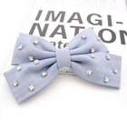 Fit-to-Kill - Diamond denim bow hair pin -light blue