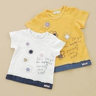 Floral Appliqué Layered Hem Tee Floral Appliqué Layered Hem Tee