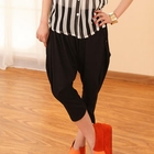 ZOO - Elastic-Waist Cropped Harem Pants