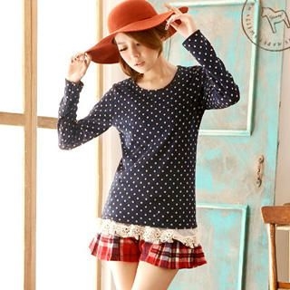 Long-Sleeve Dotted Knit Top Long-Sleeve Dotted Knit Top