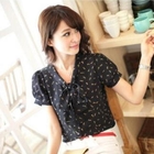 Tokyo Fashion - Tie-Neck Patterned Blouse