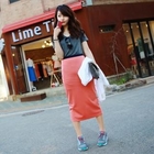 HARU - Elastic-Waist Midi Skirt