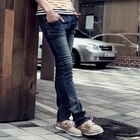 MITOSHOP - Washed Slim-fit Jeans