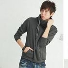 Monkey Shop - Drawstring Stand-Collar Hooded Pullover