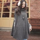 CatWorld - Cowl-Neck Knit Cape Top
