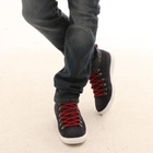 TOPGUYS - Faux-Suede Contrast-Trim Sneakers