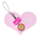 Sweet & Co. - Neon Pink Sweet Cupcake Polka Ribbon Phone Strap