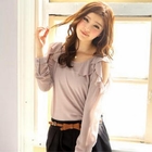 Tokyo Fashion - Cutaway-Sleeve Ruffled Chiffon Top