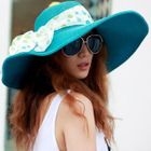 Sunbijou - Wide-Brim Fedora with Scarf