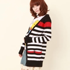 ZOO - Contrast-Trim Striped Cardigan