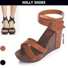 Holly Shoes - Buckled Wedge Sandals