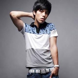 Star-Print-Panel Polo Shirt Star-Print-Panel Polo Shirt