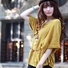 MISSTHEA - Loose-Fit Waffle-Knit Top