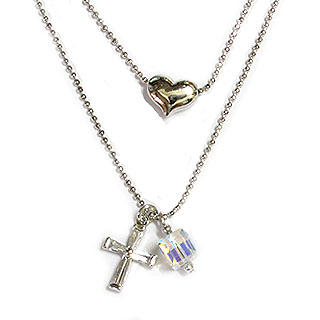 'Joy' - Guarding Angel Necklace with Swarovski Sparkling Clear Crystal Cube