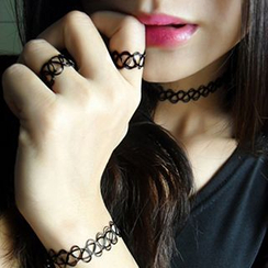 True Glam - Set of 3: Choker + Bracelet + Ring True Glam - Set of 3: Choker + Bracelet + Ring