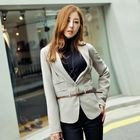 ROBEIN - Single-Button Blazer with Belt