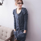 CatWorld - Shirred-Sleeve Bow-Accent Cardigan