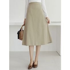 BBAEBBAE - Zip-Back Midi A-Line Skirt BBAEBBAE - Zip-Back Midi A-Line Skirt