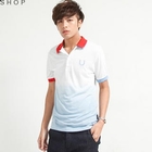 Free Shop - Contrast-Trim Gradient Polo Shirt