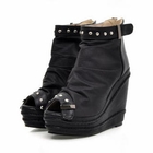 Smoothie - Studded Peep-Toe Wedge Ankle Boots