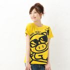 Buden Akindo - Short Sleeve Print T-Shirt- Sun-Bathing Pig