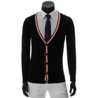 MINE M HOMME - Contrast-Trim Knit Cardigan