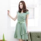 MISSTHEA - Drape-Front Layered Dress
