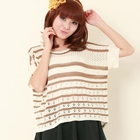ZOO - Striped Pointelle Knit Top