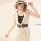 CatWorld - Set: Halter Top + Sleeveless Bow-Print Tunic
