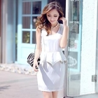 Meteshow - Stitched Peplum Tank Dress