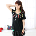 59 Seconds - Feather Embroidered Top