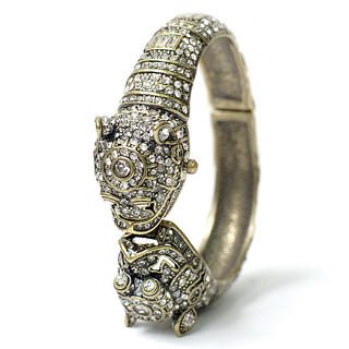 Rhinestone-Detail Bangle Watch