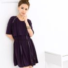 prischu essentials - Cropped-Layer Knit Dress (Belt not Included)