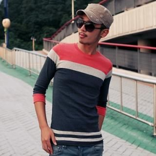 3/4-Sleeve Multicolor Top