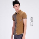INTHING - Plaid Panel Short-Sleeve Shirt