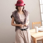 CatWorld - Faux-Fur-Trim Short-Sleeve Cardigan