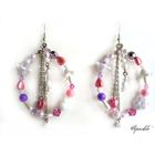 Fit-to-Kill - Pink oval hoop earrings