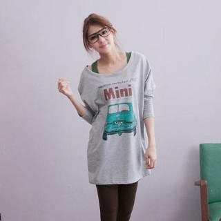 Car-Print Long T-Shirt