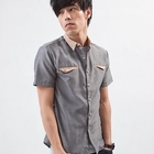 MR.PARK - Short-Sleeve Contrast-Trim Shirt