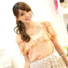 Tokyo Fashion - Lace-Trim Ruffle Chiffon Top